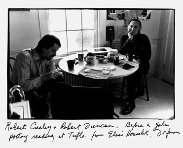 photo of Robert Duncan and Robert Creeley by Elsa Dorfman